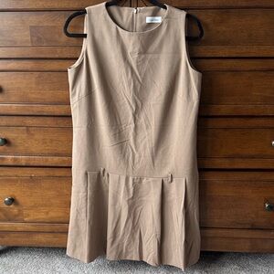 Calvin Klein Tan Sleeveless Midi Dress